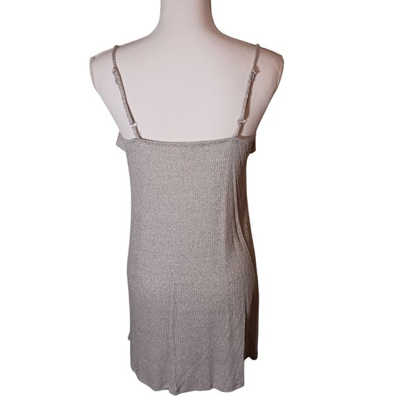NEW Anthropologie‎ Maronie Light Gray Sleeveless Ruffle Tie Mini Dress S - Picture 6 of 11